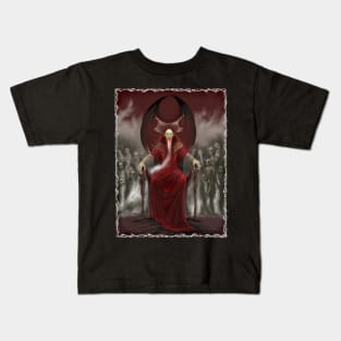 Blood Reign (wh border) by Justyna Koziczak Kids T-Shirt